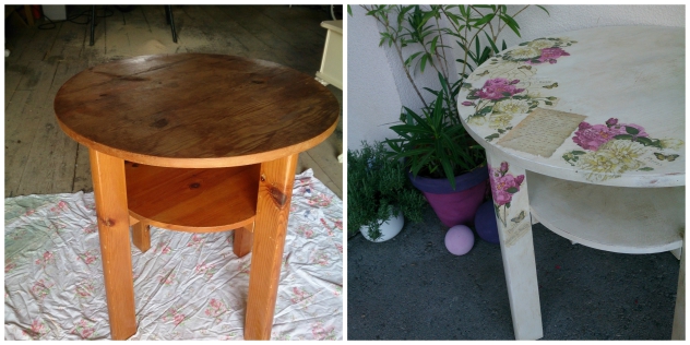Vintage mit Decoupage Serviettentechnik