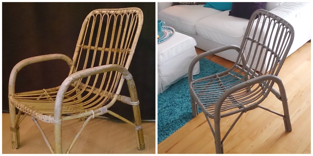 Upcycling Rattanstuhl Annie Sloan Chalk Paint